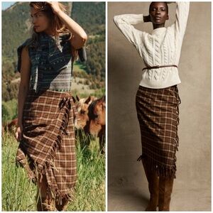 DÔEN Saskia Wrap Skirt in Cornwall Plaid SZ M